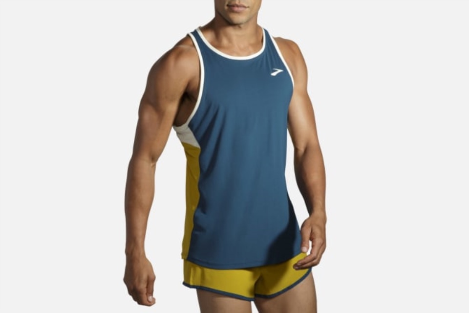 Brooks Atmosfære Singlet Indigo Rush-honeydew