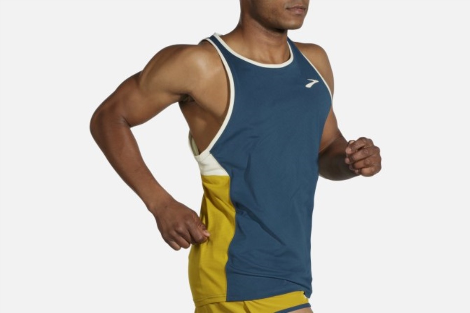 Brooks Atmosfære Singlet Indigo Rush-honeydew