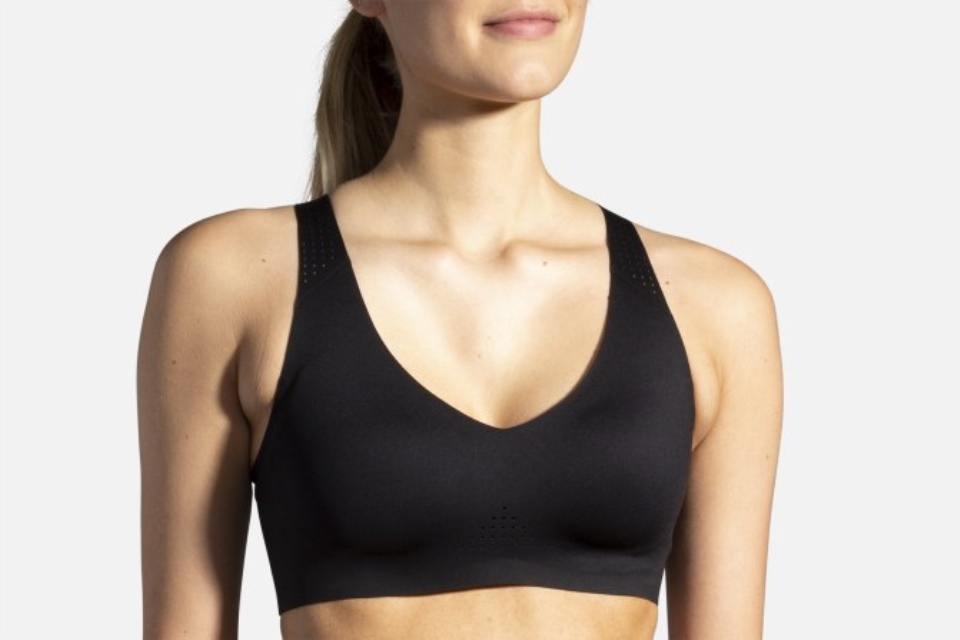 Brooks Black Dare V Neck Run Bh