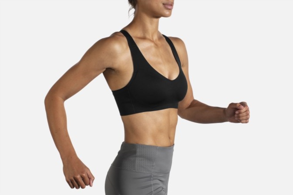 Brooks Black Dare V Neck Run Bh