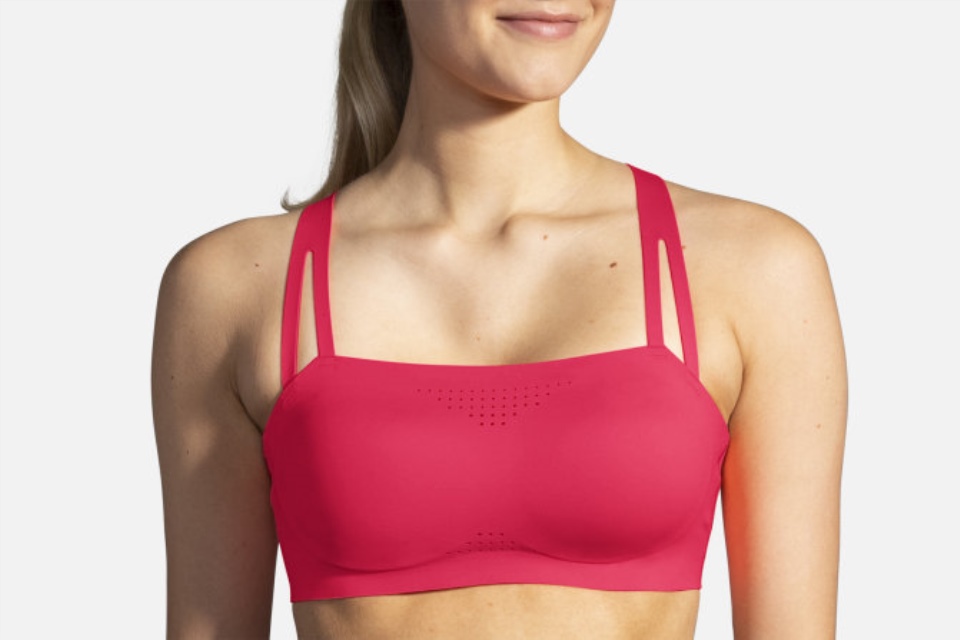 Brooks Våger På Kryss Og Tvers Kjøre Bh Fluor Rosa