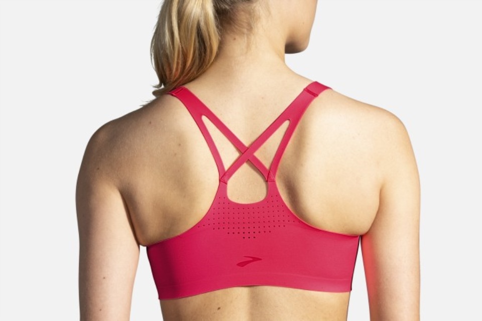 Brooks Våger På Kryss Og Tvers Kjøre Bh Fluor Rosa