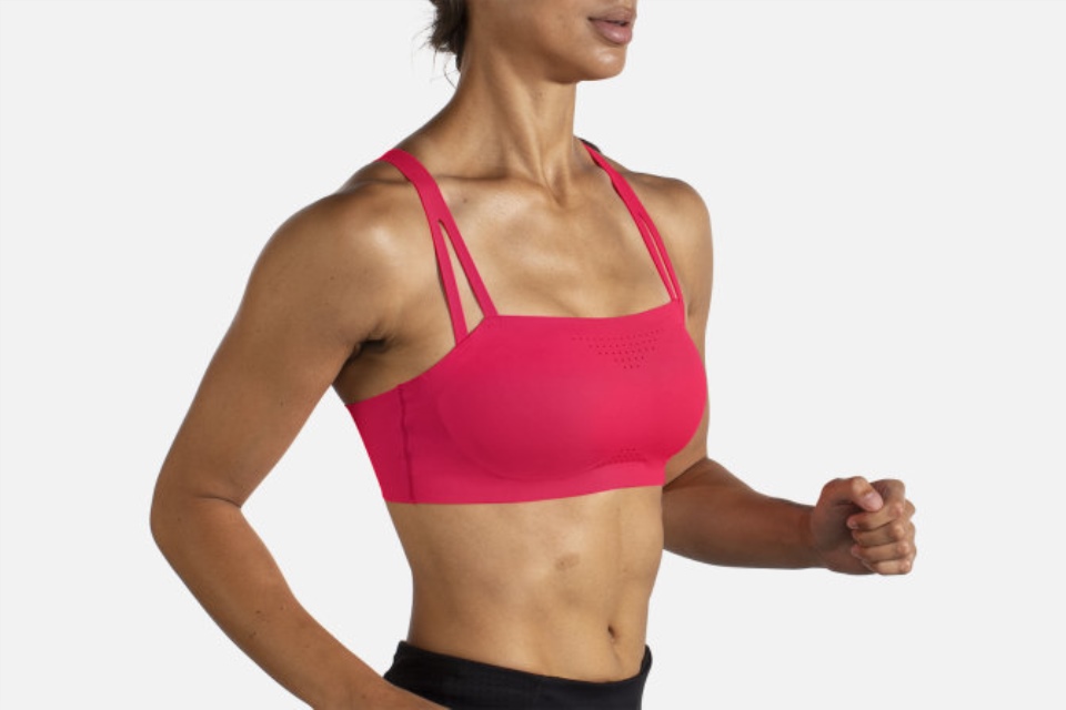 Brooks Våger På Kryss Og Tvers Kjøre Bh Fluor Rosa
