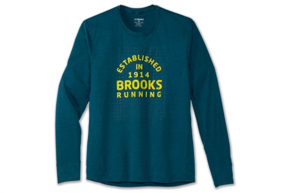 Brooks Avstand Grafisk Langermet Elektrisk-hvit