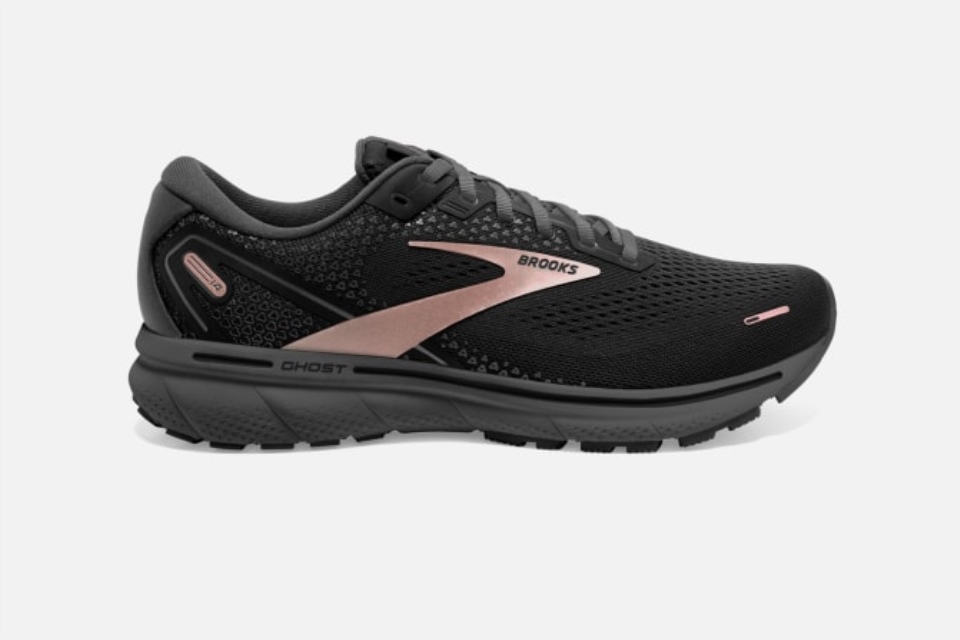 Brooks Ghost 14 Sort-rose Gullgrå