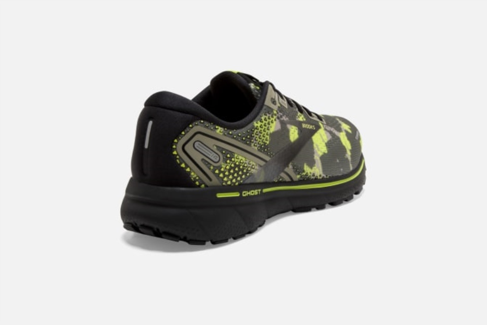 Brooks Ghost 14 Camo Oliven-lime Punch