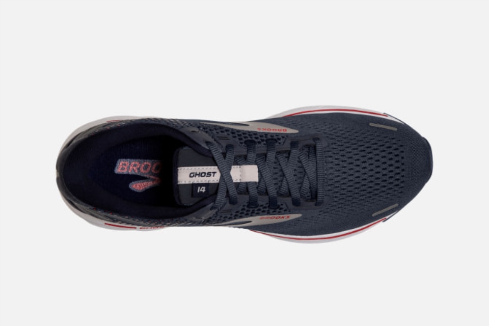 Brooks Ghost 14 Peacoat-india Blekk-rød