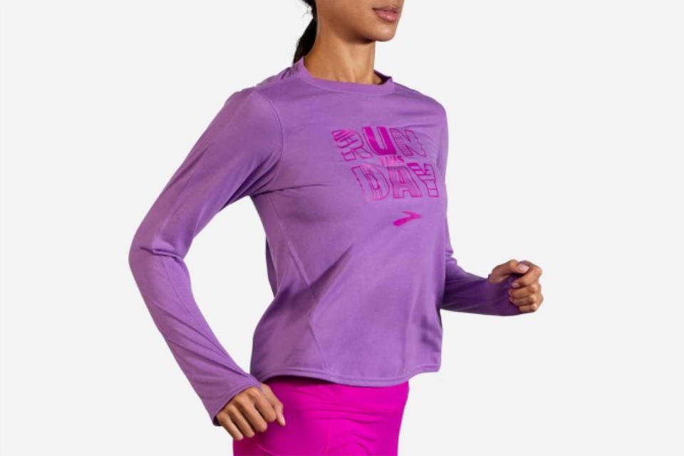 Brooks Heliotrope-run Dagdistanse Grafisk Langermet