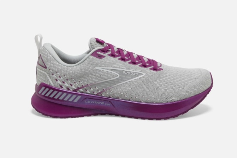 Brooks Levitate Gts 5 Grå-lavendel-flaggermus Rød