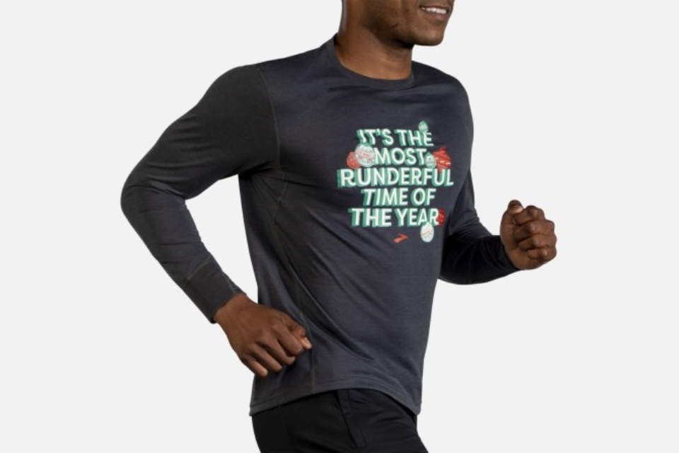 Avstand Grafisk Langermet Løp Merry Run Brooks