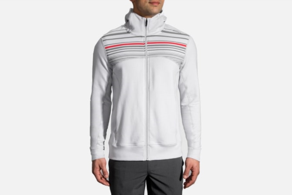 Brooks Ovster-asfalt Stripe Distanse Hettegenser