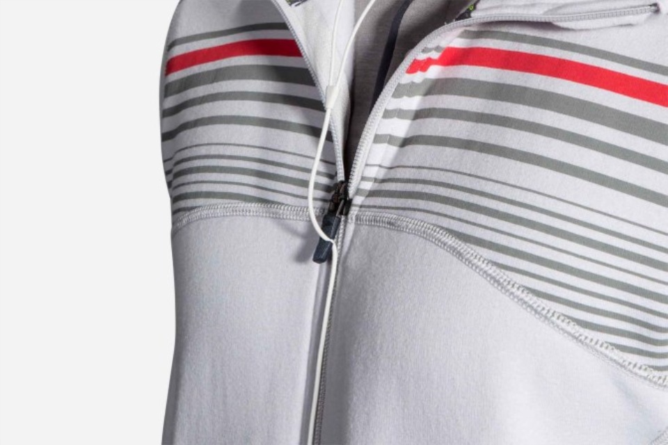 Brooks Ovster-asfalt Stripe Distanse Hettegenser