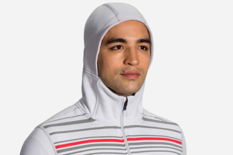 Brooks Ovster-asfalt Stripe Distanse Hettegenser
